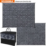 Waterproof Outdoor Rug 8x10 ft, Plastic Reversible Rug, Modern Area Rug, Large Floor Mat for Outdoor