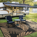 Waterproof Outdoor Rug 9' x 12' for Patio Decor, Reversible Plastic Straw Area Rugs for Camping Clea
