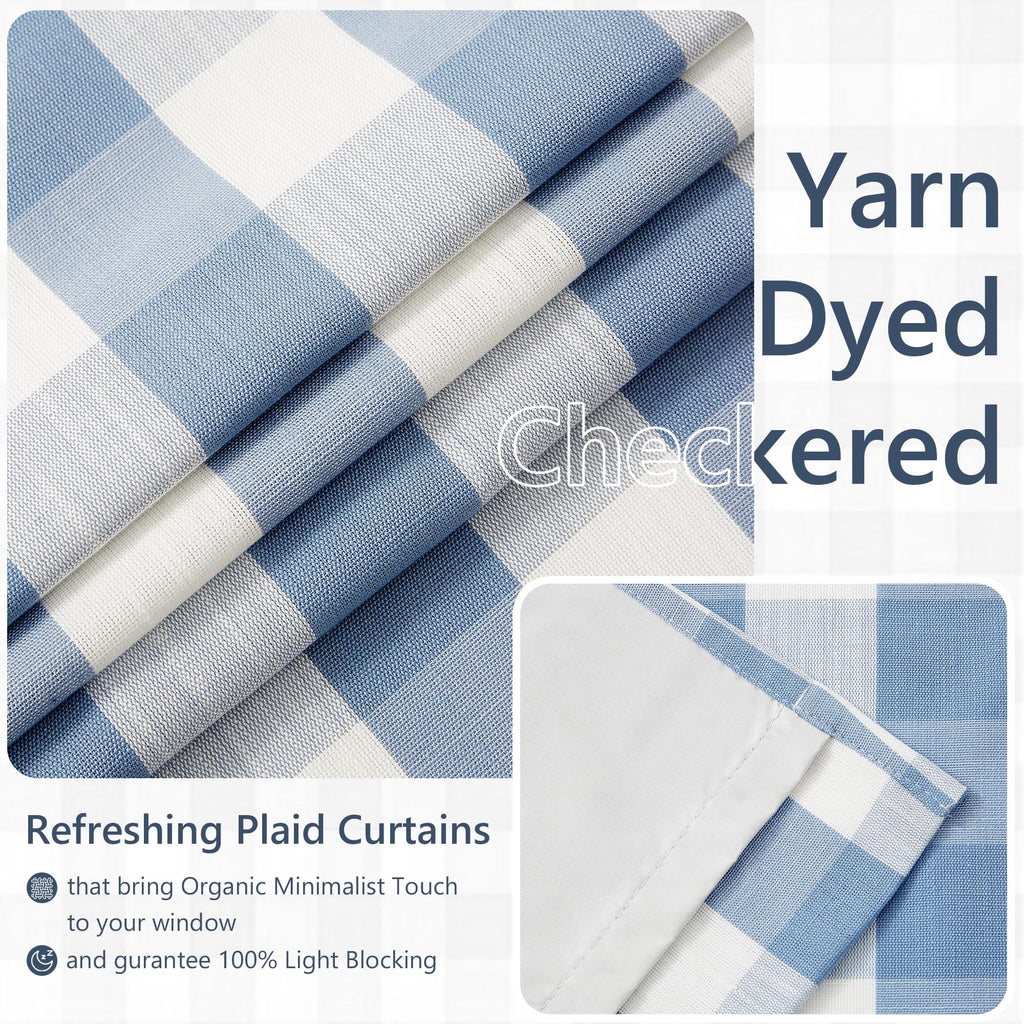Buffalo Check Plaid Blackout Window Curtains 95 Inches