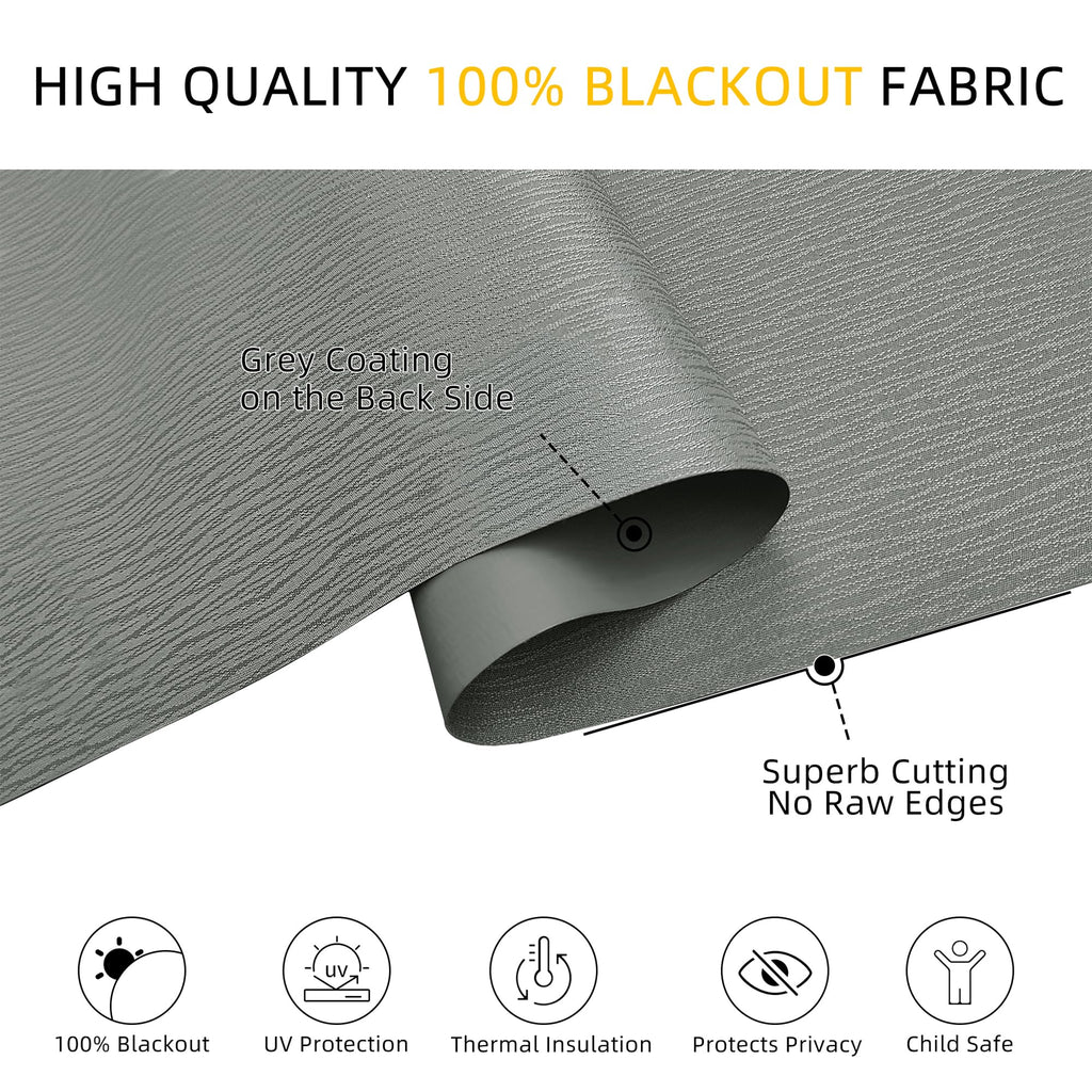 Blackout Roller Shades for Window, Cordless Pull Down Blinds
