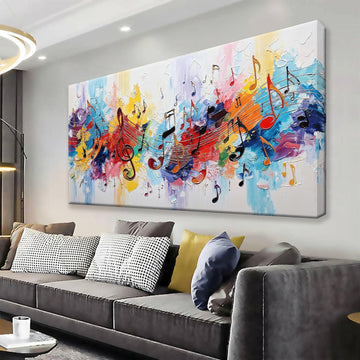 Abstract Wall Art Painting Modern Canvas Art Wall Decor Colorful Musical Note Abstract Wall Decor Prints Artwork