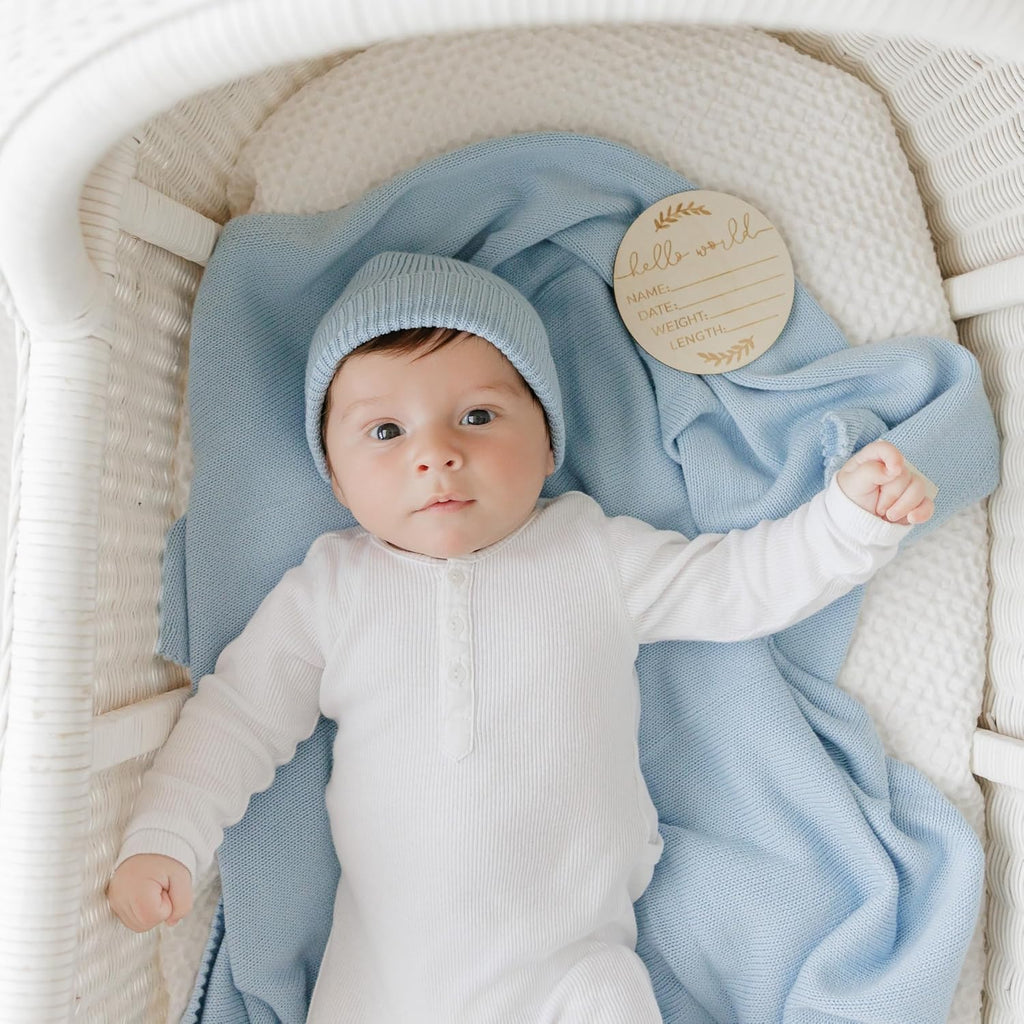 Baby Gift Set - Organic Cotton Newborn Blanket Essentials, Thoughtful Baby Shower & New Baby Gift for Boys & Girls