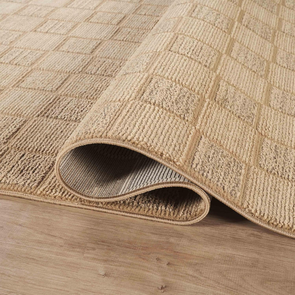 Evelyn Collection Brown Area Rug - - Modern Checkered Pattern, Non-Shedding - Easy to Clean, Durable s