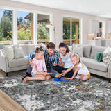 Area Rug Living Room Rugs: 5x7 Washable Rug with Anti-Slip Backing Non-Shedding Stain-Resistant Foldable Modern