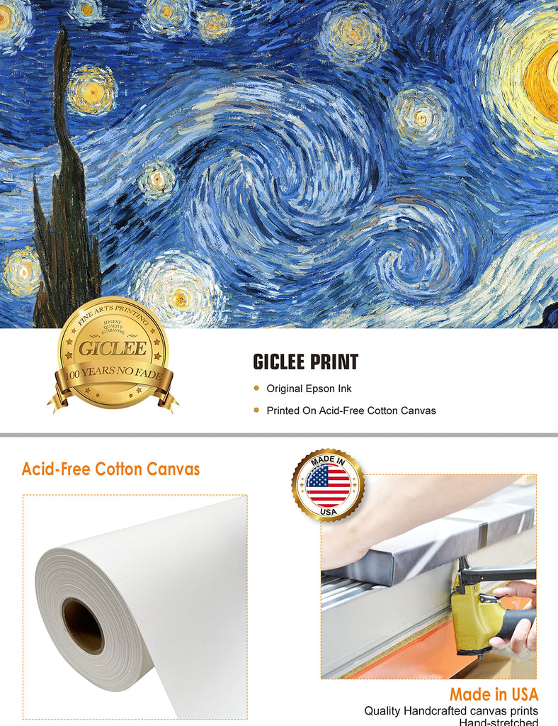 Van Gogh Canvas Wall Art, Van Gogh Starry Night, 24x20