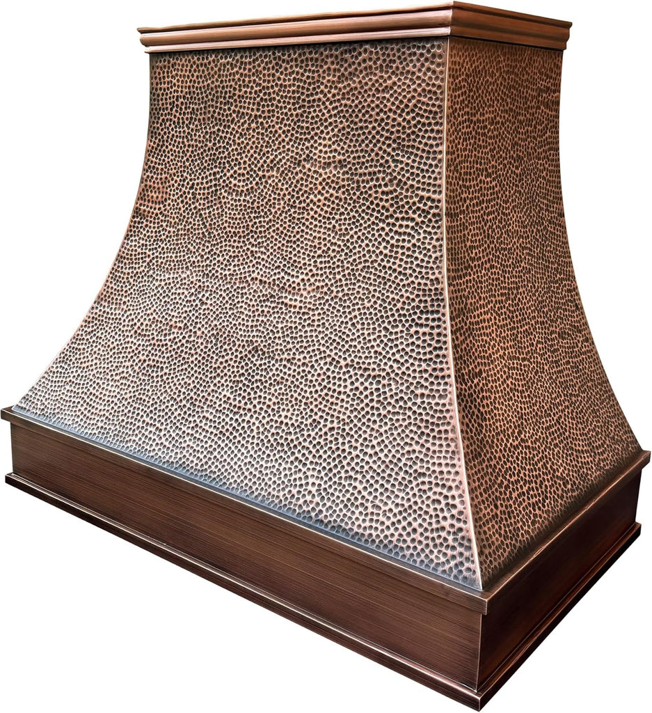 48 Inch Copper Island Mount Range Hood 1150 CFM LED Lights Dishwasher-Safe Baffle Filters
