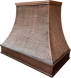 Copper Wall Mount Range Hood 610 CFM LED Lights Dishwasher-Safe Baffle Filters