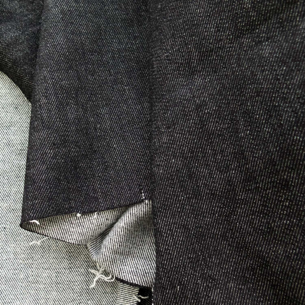 1 Yard of Black Gray Denim Fabric Cotton 60" Width Soft Medium Weight