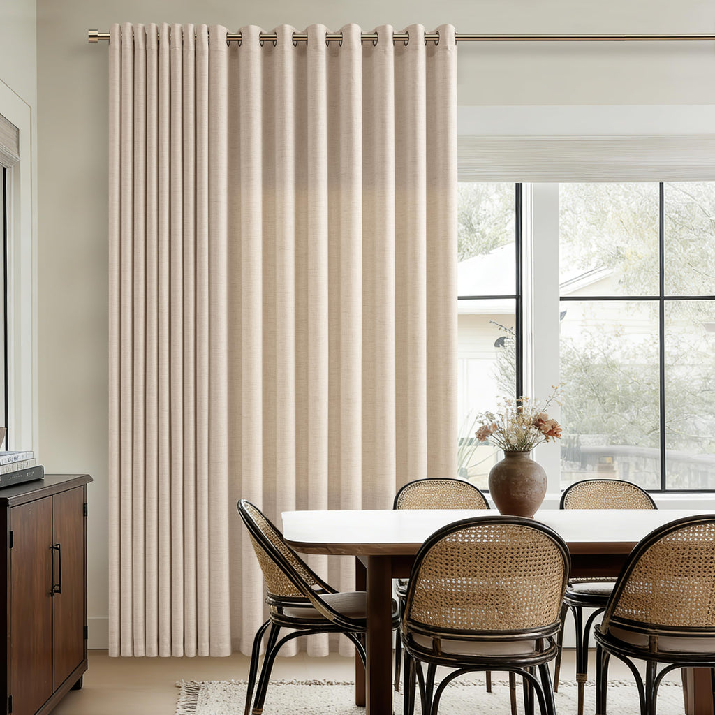 Flax Linen Curtains Extra Wide 100 Inch Wide 96 Inch Length 1 Panel
