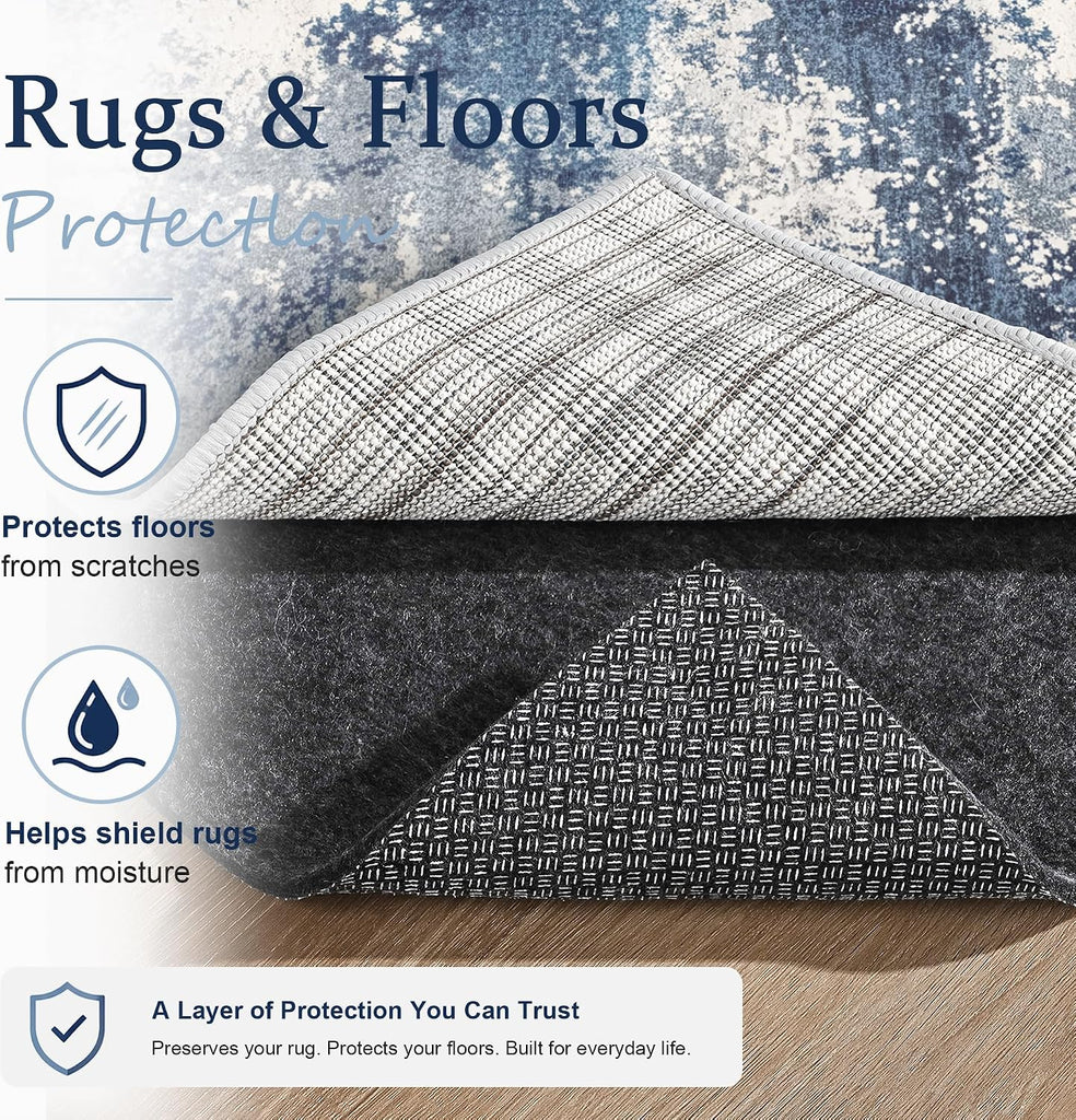 8x10 Non Slip Rug Pad Gripper Cushioned Carpet Pads - Set of 80