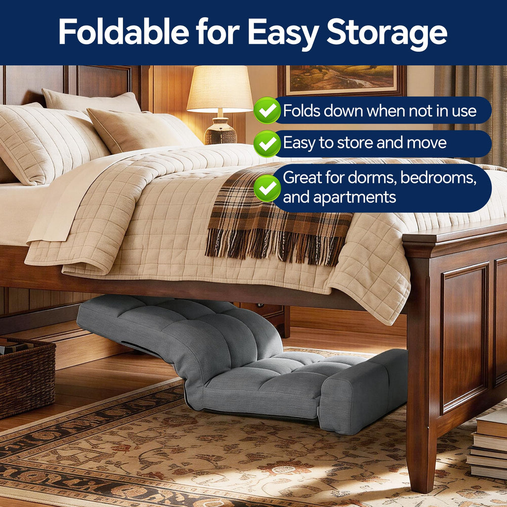 Floor Chair with Back Support and Movable Leg Cushions