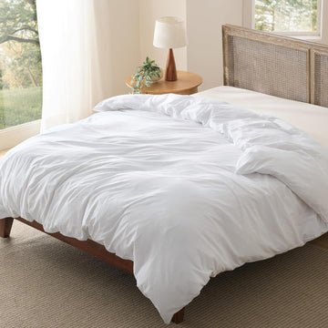 Duvet Cover Queen Only - Prewashed Cotton-Like Polyester Extra Soft All Season Bedding, Includes 1 Duvet Cover 90x90