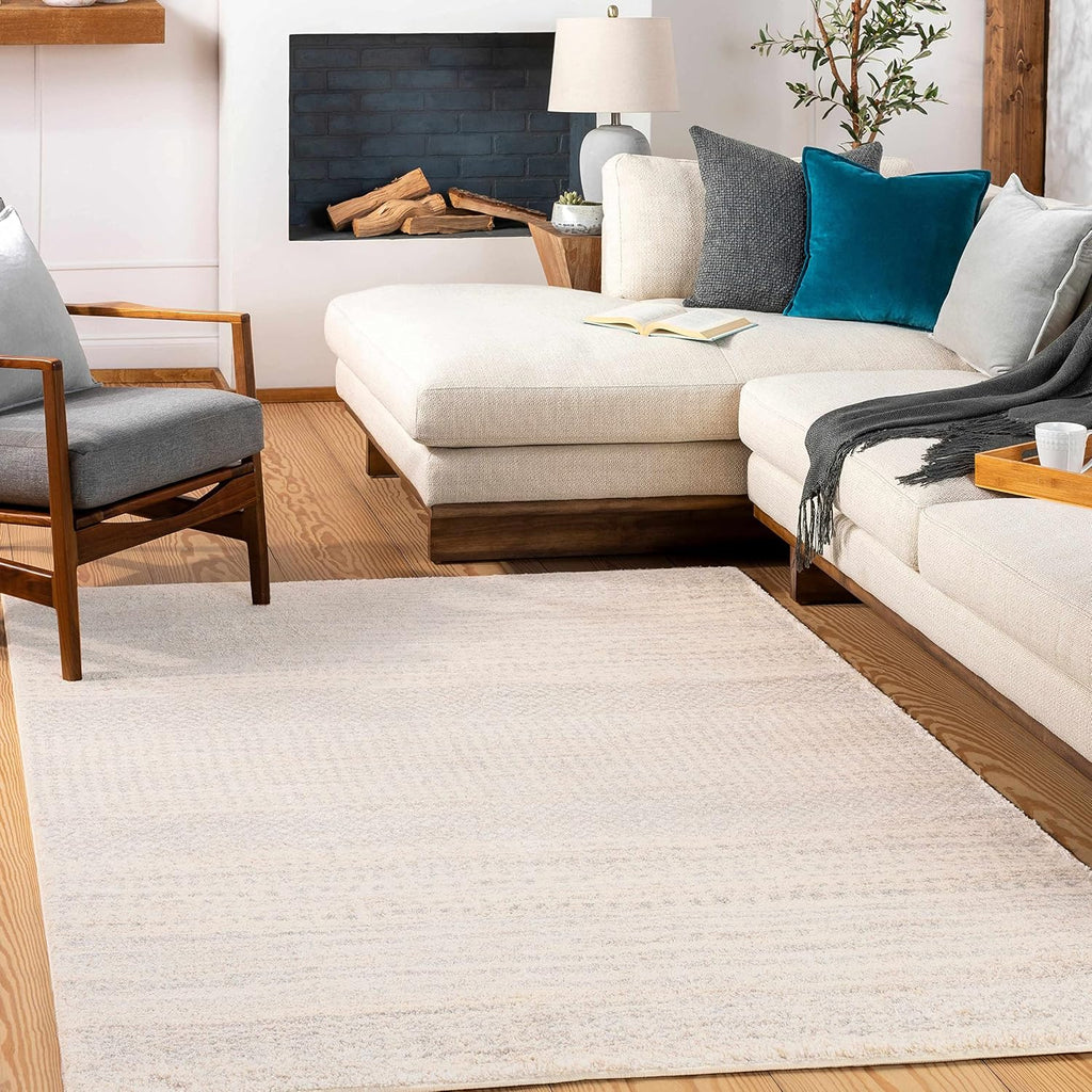 Harpursville Area Rug - Abstract Ombre Faded - Contemporary Modern Scandinavian Minimalist Transitional - High Pile