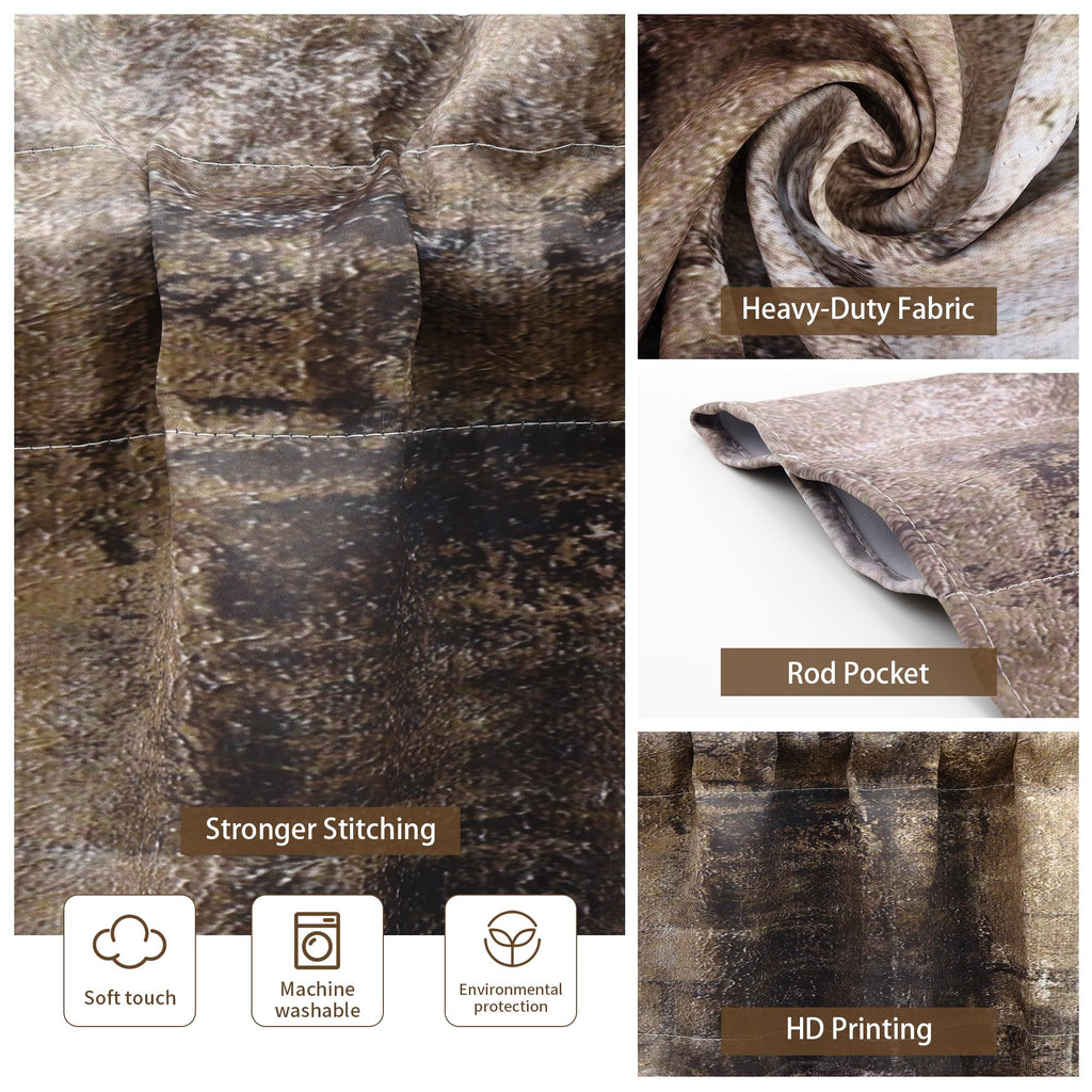 Dark Brown Valances for Windows, 2 Pack, 52x18 Inch, Blackout