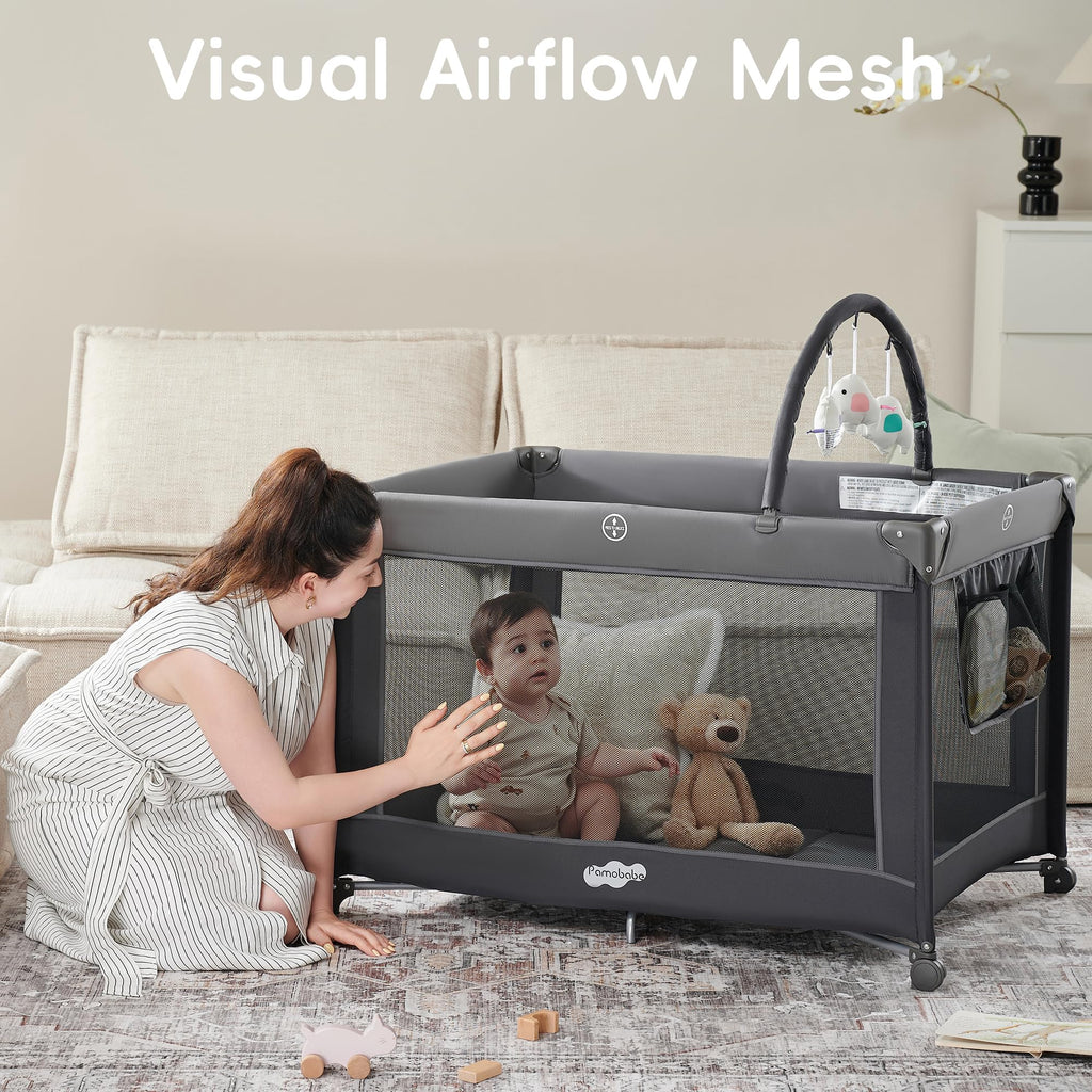 Foldable Portable Baby Playard Crib for Toddlers