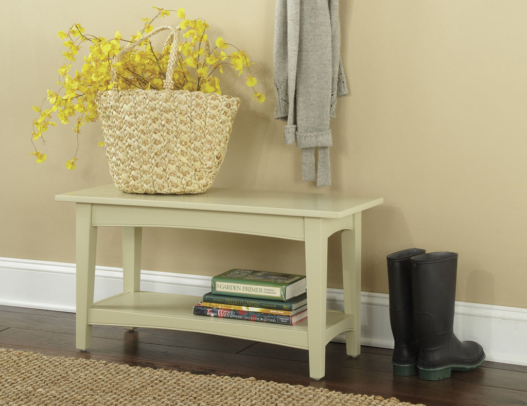 Shaker Cottage Shoe Storage Bench, Sand, 36"W x 18"H