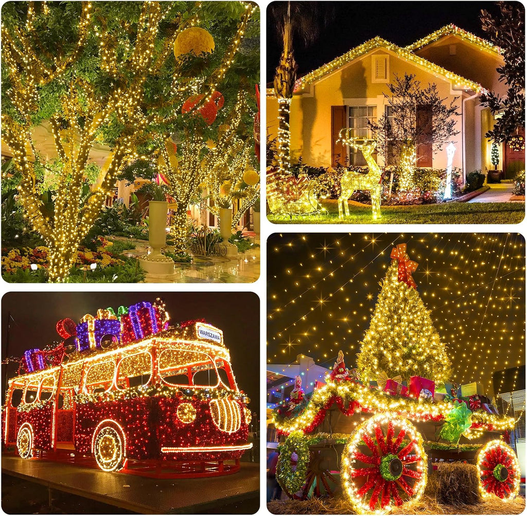 403FT 1000 LED Christmas Lights Outdoor String Lights 8 Modes & Timer Fairy Light Plug in Waterproof LED String