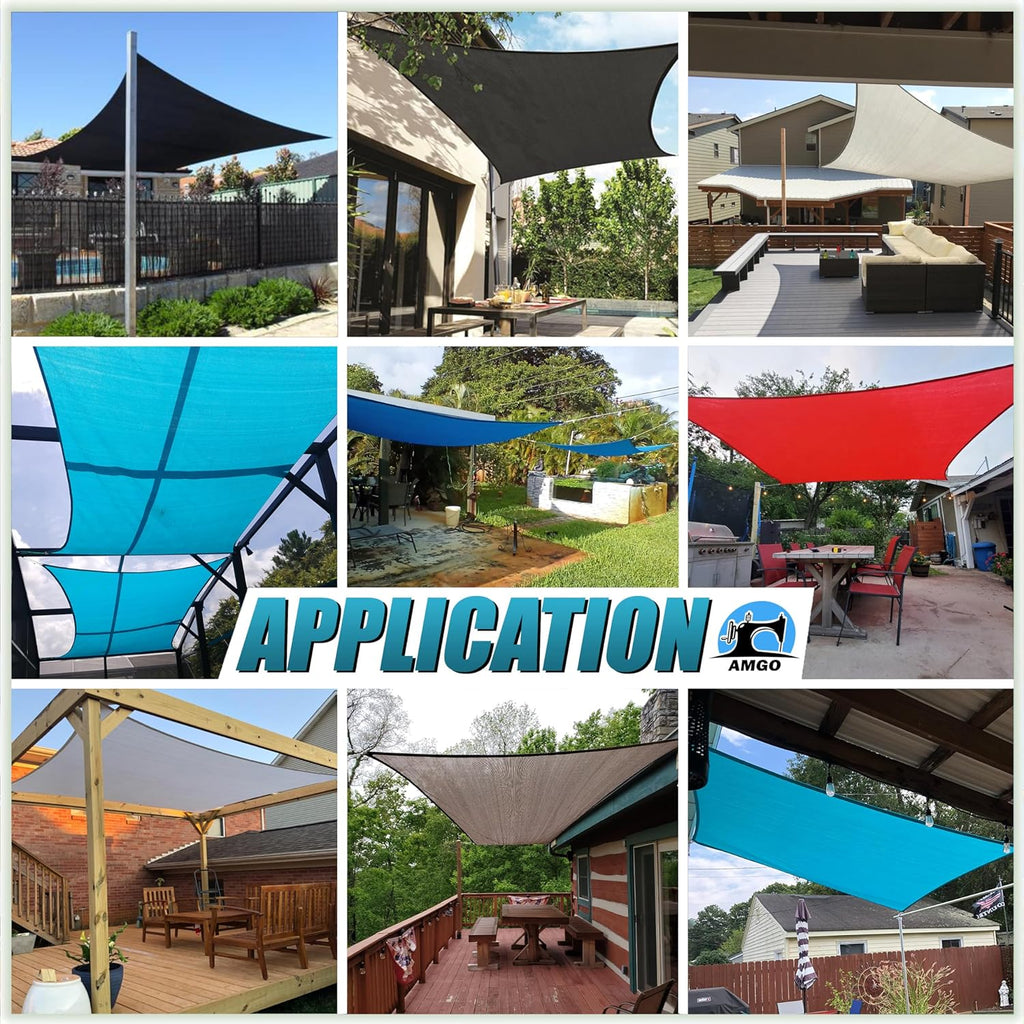 Custom Size 6' x 12' Beige Rectangle Square Sun Shade Sail UPF50+ AGTAPR0816, Order to Make Canopy Awning, 95% UV