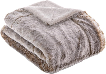Throw Blanket, Exquisite Faux Fur -Double Sided Weighted Blanket 5.7 lbs for Couch, Chaise, Sofas & Chairs. Thick