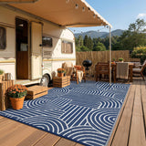 Reversible Rainbow Outdoor Rug 9x12, Waterproof Outdoor Plastic Straw Rug, RV Mat for Picnics, Patio