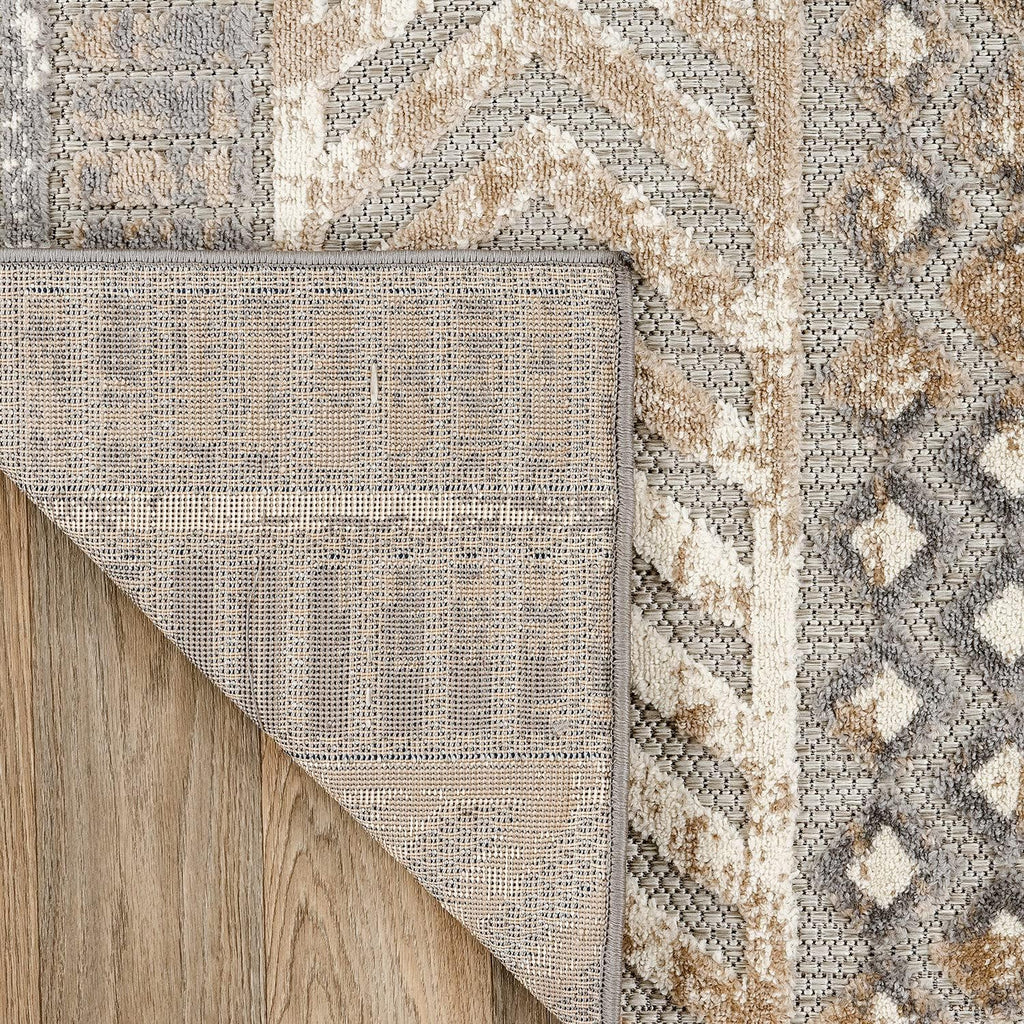 Tribal Stripe Indoor/Outdoor Area Rug, Beige