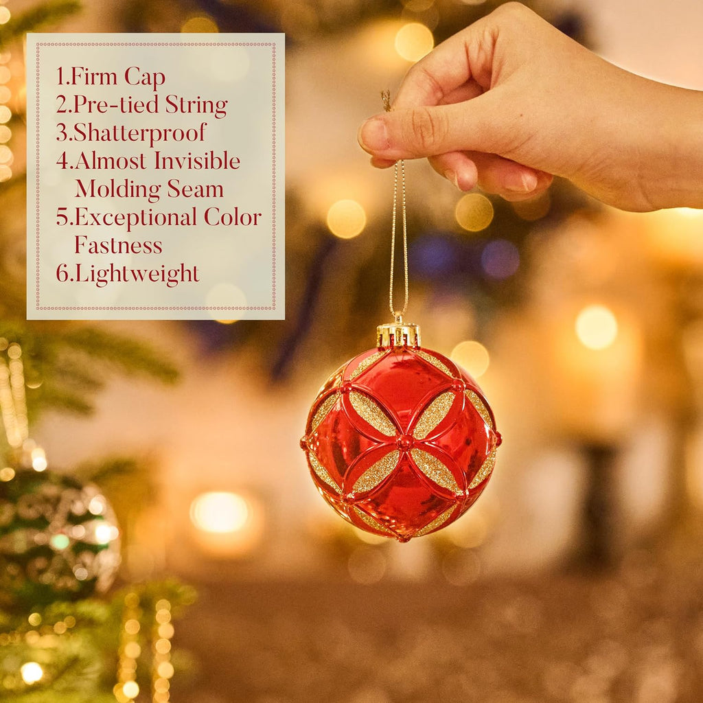 16ct Christmas Tree Decorations Ball Ornaments 3.15 Inches