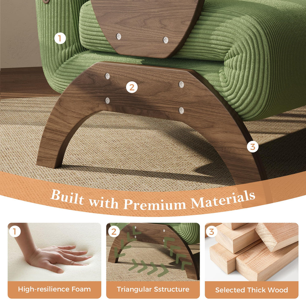 Convertible Sleeper Sofa Chair, 39" Corduroy Fold-Out Sofa Chair