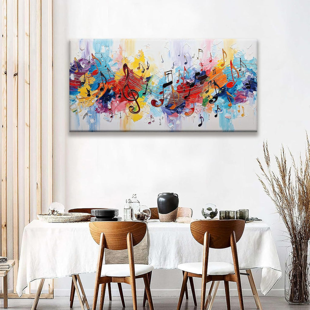 Abstract Wall Art Painting Modern Canvas Art Wall Decor Colorful Musical Note Abstract Wall Decor Prints Artwork