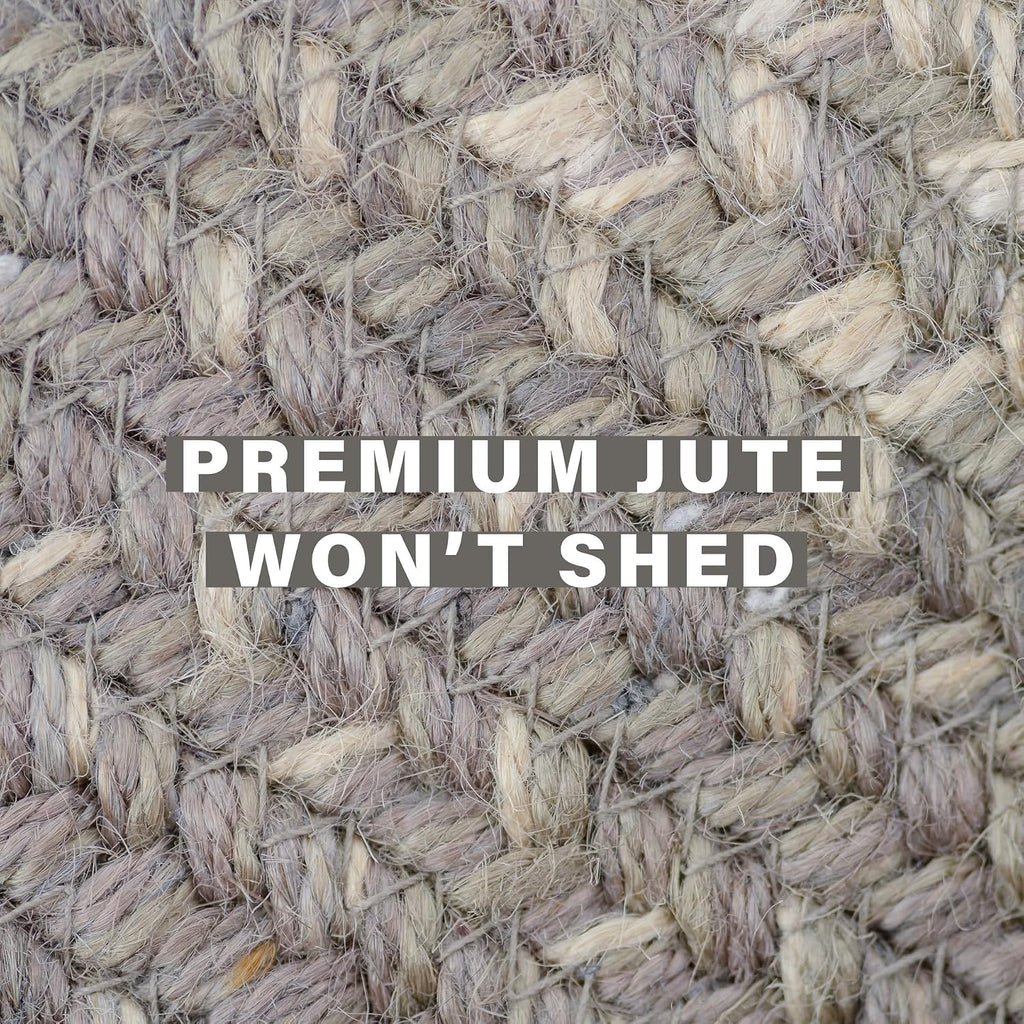 Grey Cloud Braided Rug 2' x 3' Oval Oval - Country Style Jute Kitchen Rug for Primitive Décor