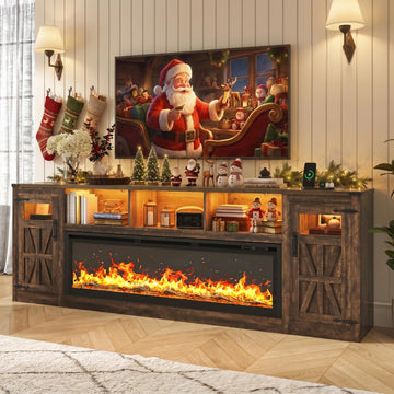 95", Farmhouse Entertainment Center for 100" TV, Brown