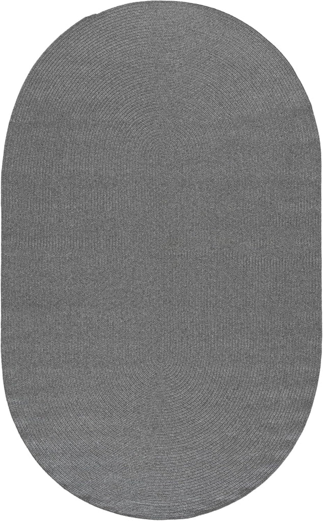 Braided Indoor/Outdoor Washable Oval Rug 4x6, Dark Grey BRD315G