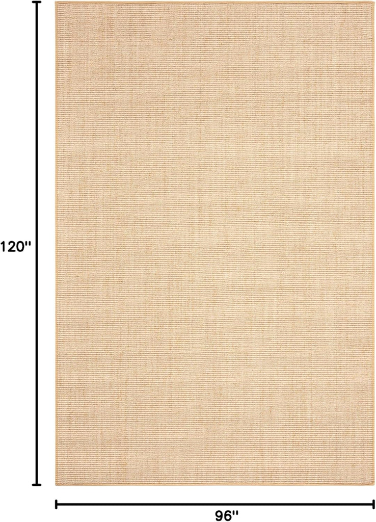 X Area Rug Collection - 8' x 10', Beige & Ivory, Sisal & Jute, Farmhouse Style, Ideal, Dining Space (MSR9501C)