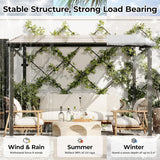 10' x 10' Lean to Gazebo, Hard Top Outdoor Pergola with Roof - Image 5