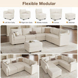 Modular Sectional Sofa Couches, Large Convertible Modular Couches with Storage