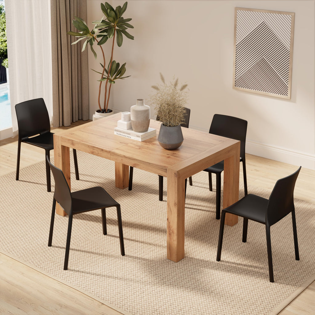 Iacopo Extendable Dining Table, 55, 1(86, 6) x35, 4 in, Rustic Oak, for 6-10 People, Expandable Dining Table, Italian
