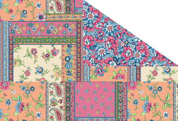 Double Faced Pre-Quilted Floral Tile Price per Yard Floral