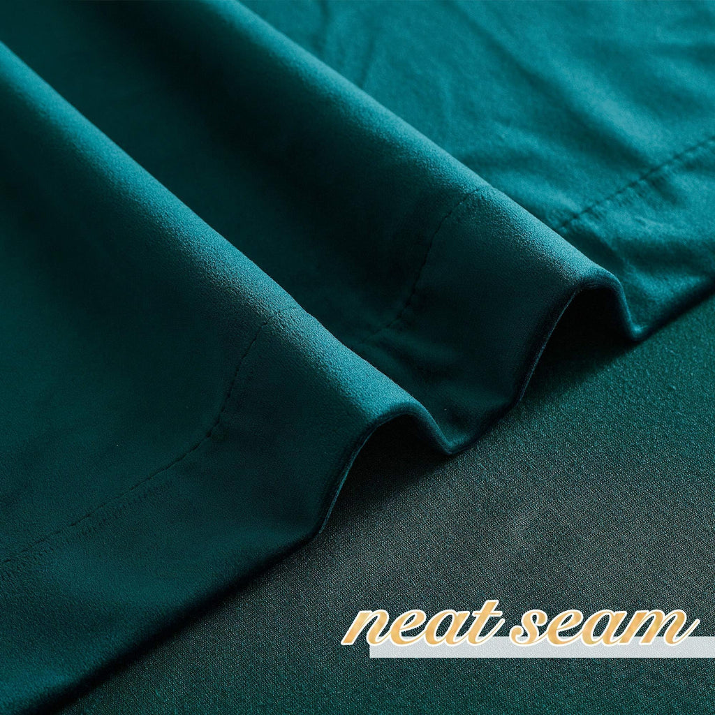 Teal Velvet Curtains 108 inches Long 52 Wide, Classic Heat & Light Reducing Home Theater Rod Pocket Green Drapes for