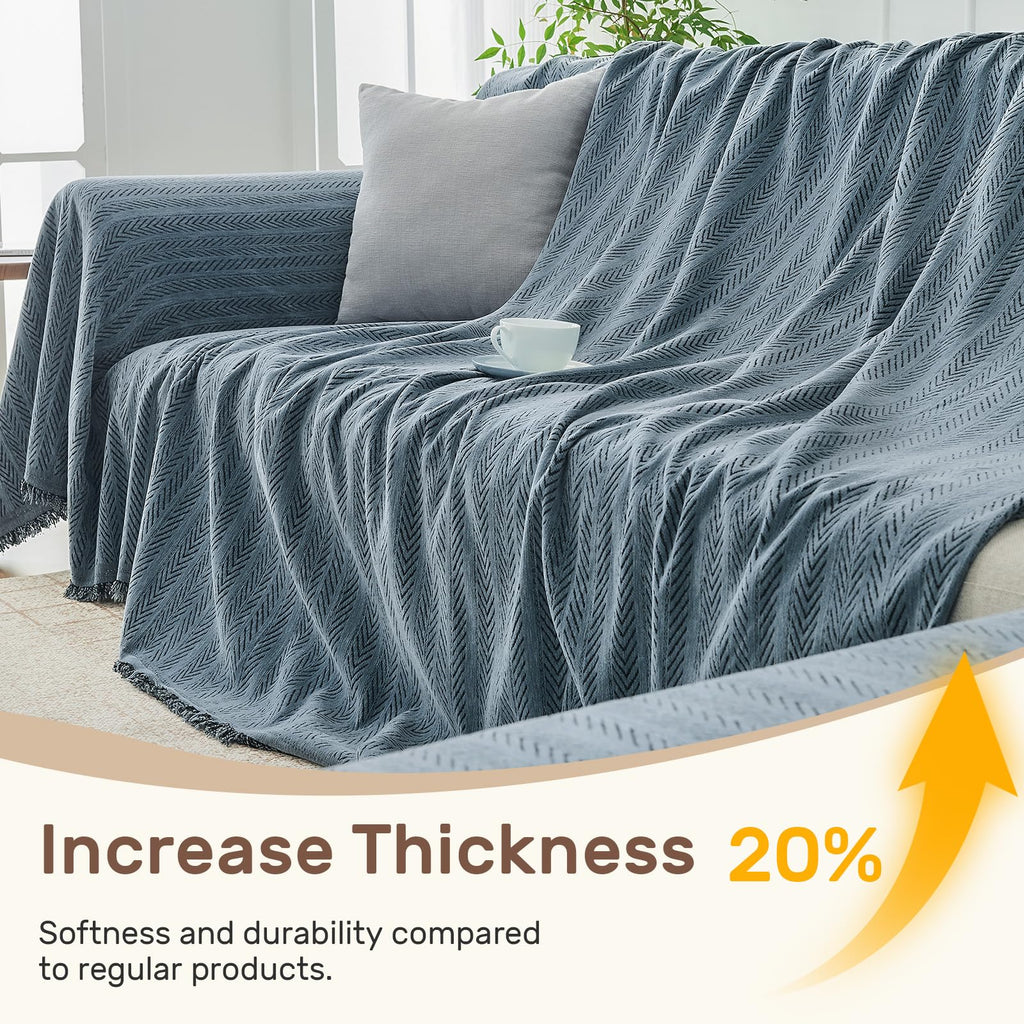 Herringbone Pattern L Shaped Couch Cover for Sectional Sofa