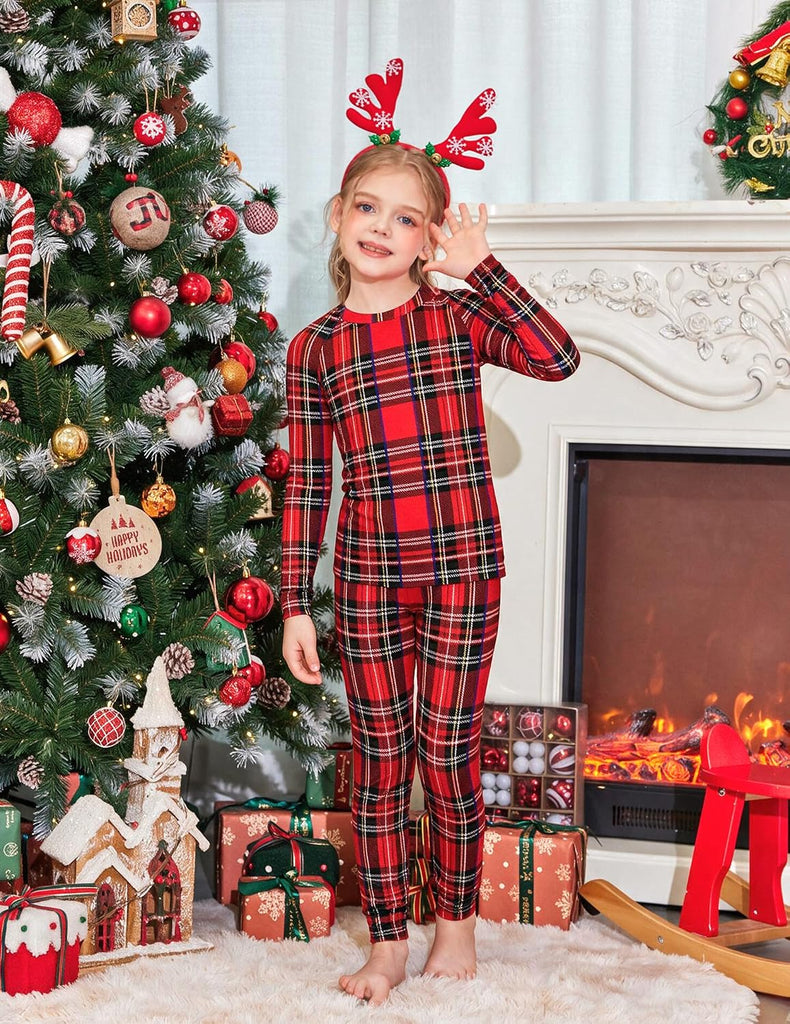 Girls Pajamas Long Sleeve Snug Fit Pjs Set Kids Cute Sleepwear
