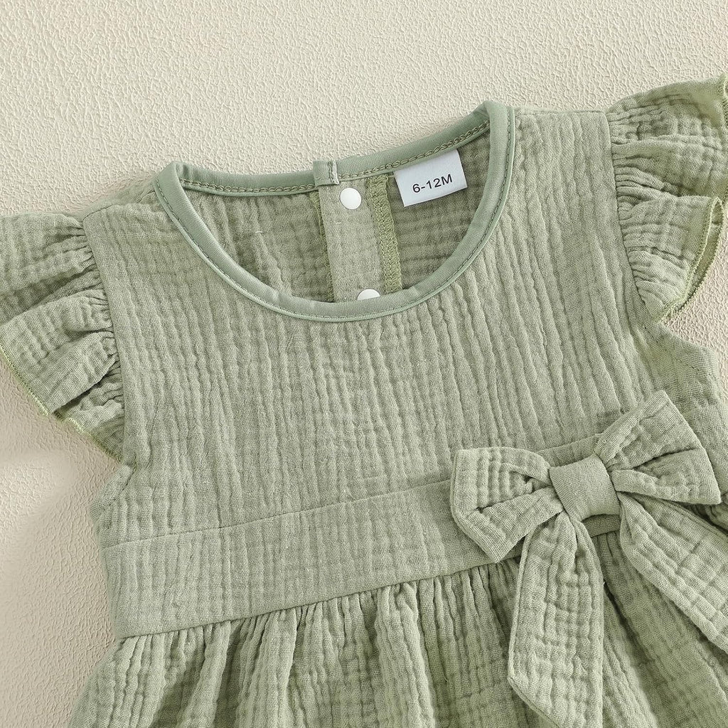 Toddler Baby Girl Summer Clothes Fly Sleeve Solid Color Tops and Shorts Sets 2 Piece Infant Outfits