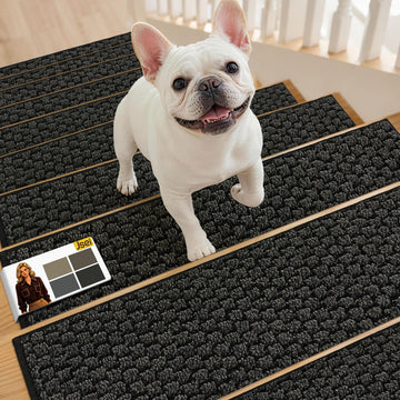 Stair Treads for Wooden Steps Indoor, 14 Pack, 9" x 28", Dark Grey