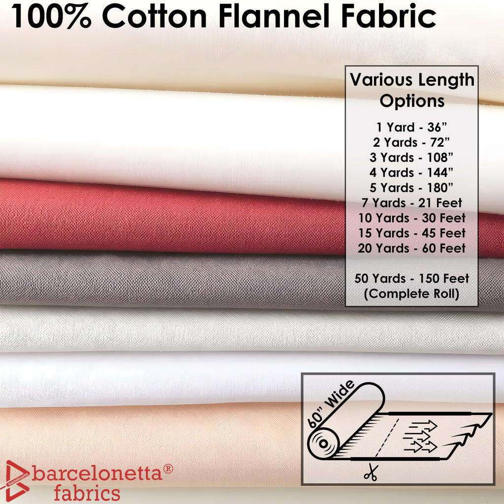 100% Cotton Flannel Fabric | Super Soft | 60" Wide - Medium Weight | Arts & Crafts | for Sewing (Burg Charcoal
