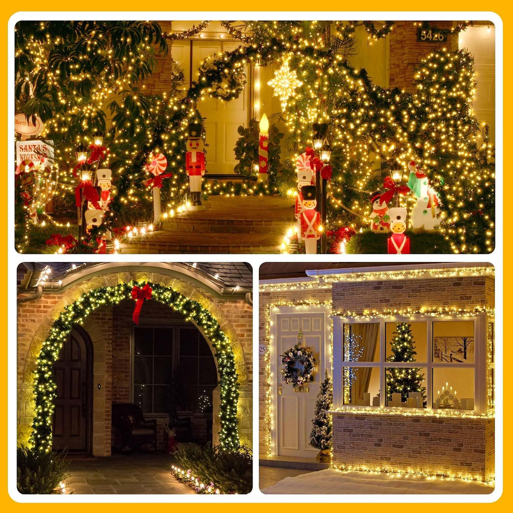 328 FT 1000 LED Christmas Lights, 8 Lighting Modes with Remote & Timer Christmas Tree Lights, Waterproof for Outdoor