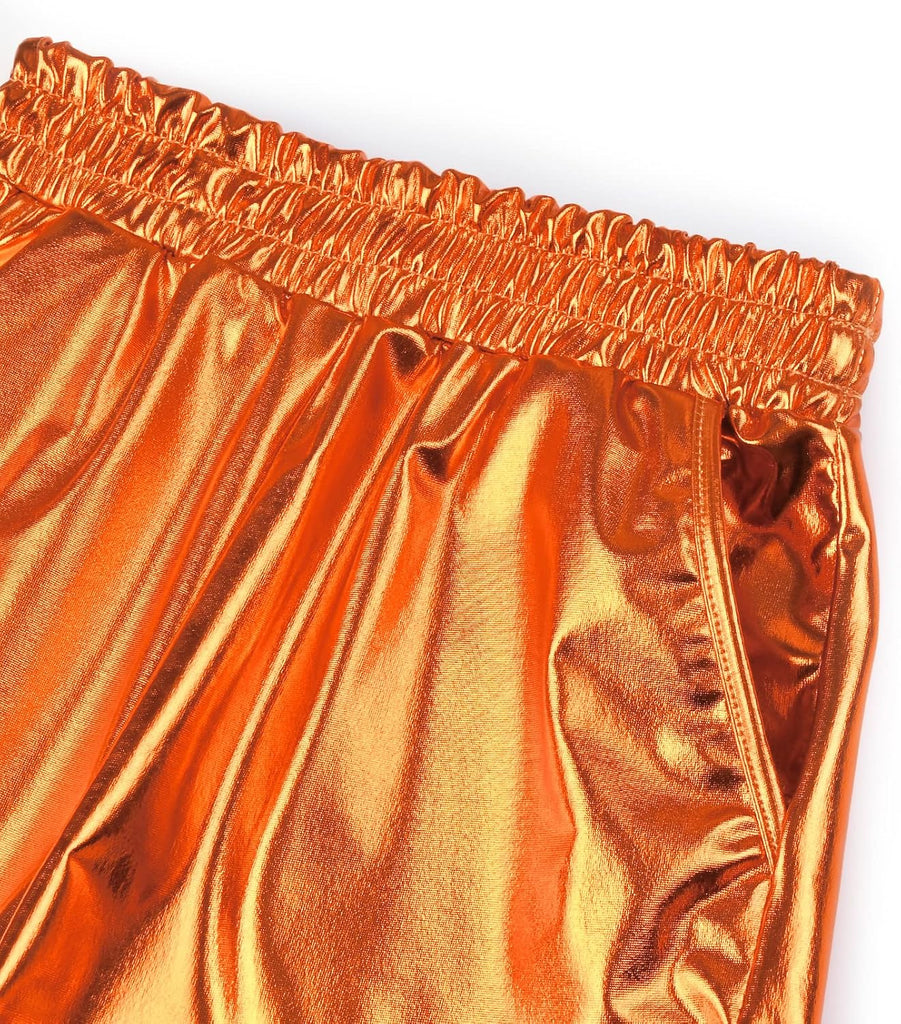 Girls Metallic Shorts Shiny Hot Short Sparkly Party Pants &Sunglasses