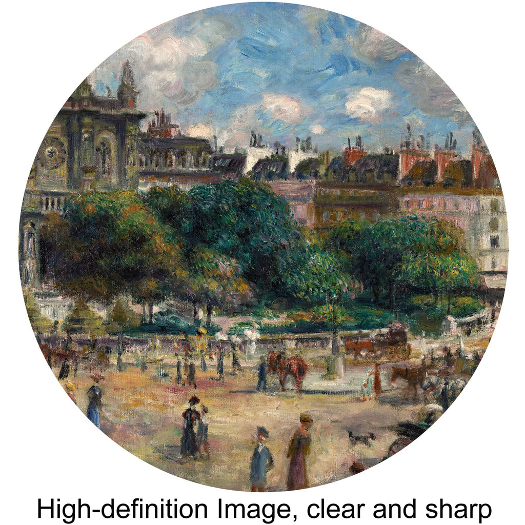 Square of Saint Trinity in Paris by Pierre-Auguste Renoir Painting Reproductions Framed Size:36x30 inches, Image