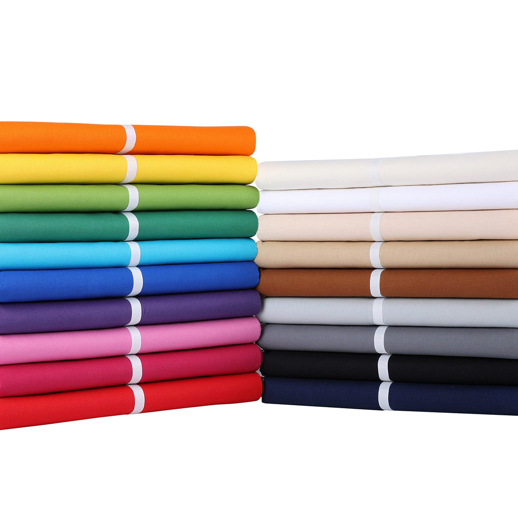 19 Options-100% Cotton Fabric by The Yard in Solid Color 44"Wide by 3yd (9 ft) -Medium Weight 5.2 oz-Soft Cotton for