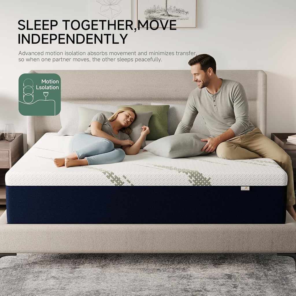 Queen Mattress 10-Inch for Cooler Sleep - Cooling Gel Memory Foam with Pressure Relief & Medium Firm Support, Cozy