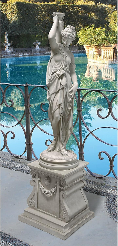 Dione the Divine Greek Water Woman Indoor/Outdoor Garden Statue, Grande, 38 inches tall, Cast Stone Resin, Antique