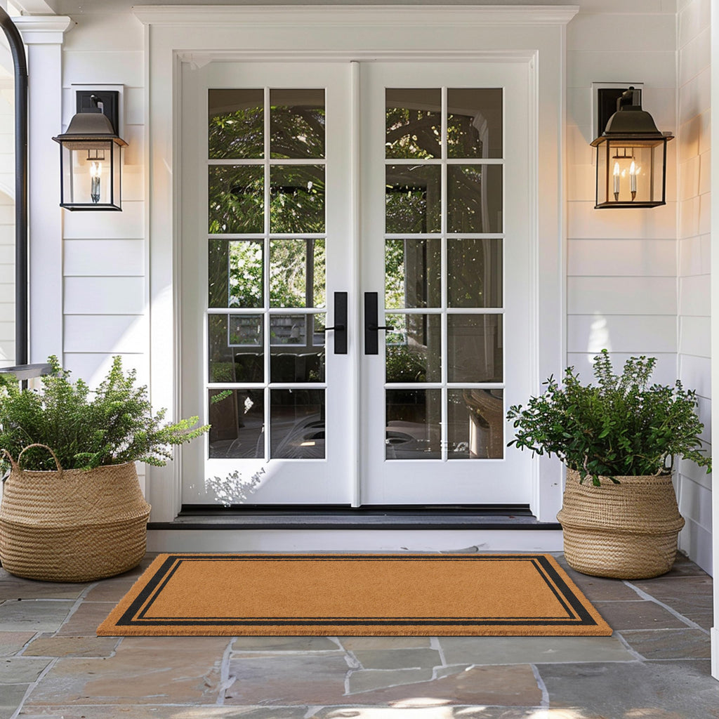 Natural Coco Coir Non-Slip Doormat (36x72, Border)