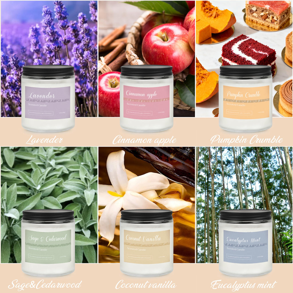 Scented Candles Gift Set for Women, 6-Pack Fall Soy Candles Decor